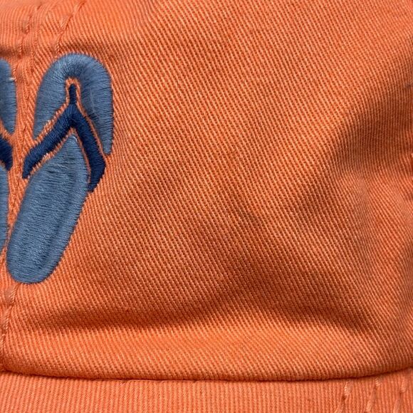 Life Is Good Flip Flops Embroidered Baseball Cap Coral Pink Adjustable Womns Hat - Picture 7 of 10